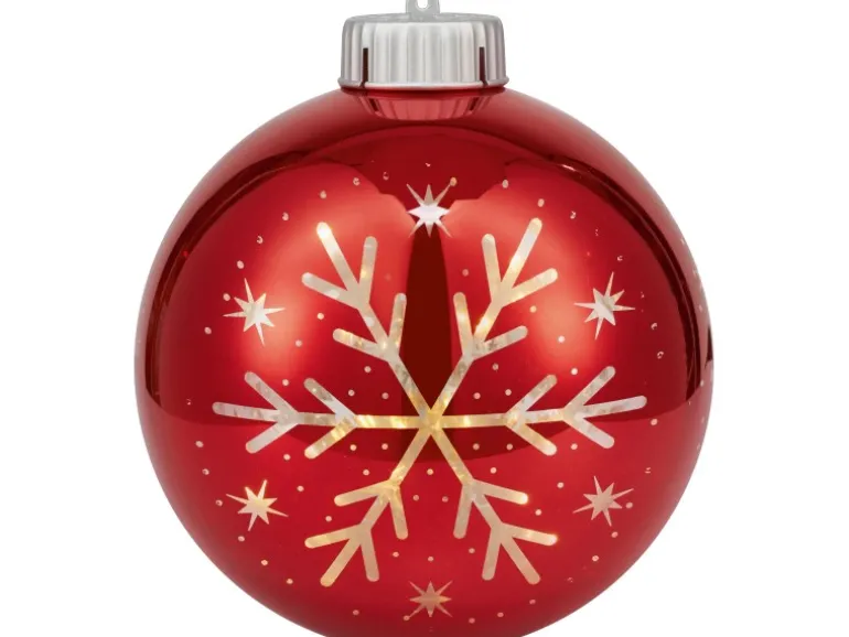 Weihnachtskugel mit Motiv inkl. LED Warmweiß Ø 15 cm 6-fach sortiert