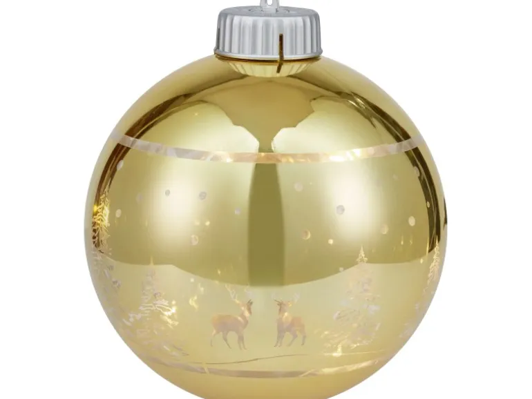 Weihnachtskugel mit Motiv inkl. LED Warmweiß Ø 15 cm 6-fach sortiert