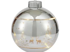 Weihnachtskugel mit Motiv inkl. LED Warmweiß Ø 15 cm 6-fach sortiert