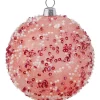 Weihnachtskugel mit Pailletten Rosa