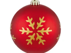 Weihnachtskugel mit Schneeflocke Ø 14 cm Rot