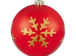 Weihnachtskugel mit Schneeflocke Ø 14 cm Rot