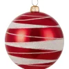 Weihnachtskugel Rot-Weiß Streifen