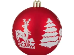 Weihnachtskugel-Set Ø 8 cm Rot-Grün-Weiß 12-fach Sortiert