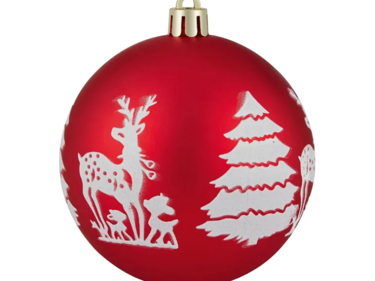 Weihnachtskugel-Set Ø 8 cm Rot-Grün-Weiß 12-fach Sortiert