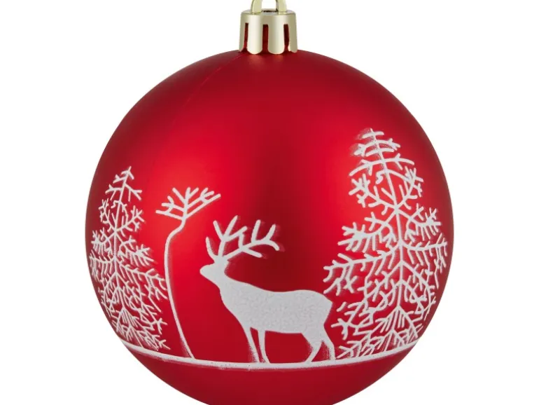 Weihnachtskugel-Set Ø 8 cm Rot-Grün-Weiß 12-fach Sortiert