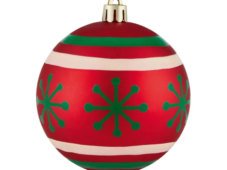 Weihnachtskugel-Set Ø 8 cm Rot-Grün-Weiß 12-fach Sortiert