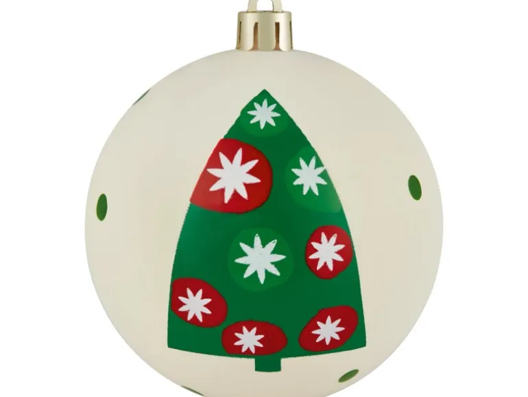 Weihnachtskugel-Set Ø 8 cm Rot-Grün-Weiß 12-fach Sortiert