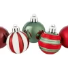 Weihnachtskugel-Set Ø 4 cm 30-teilig im amerikanischen Stil Rot-Weiß-Grün