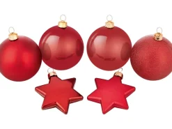 Weihnachtskugel-Set Ø 6 cm 50-teilig Burgunderrot