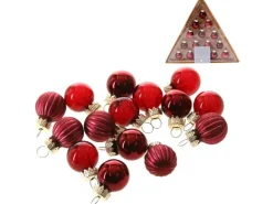 Weihnachtskugel-Set Glas Ø 2 cm Burgund 15-teilig