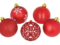 Weihnachtskugel-Set Kunststoff Ø 6 cm 25-teilig Rot