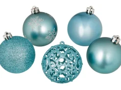 Weihnachtskugel-Set Kunststoff Ø 6 cm 25-teilig Eisblau