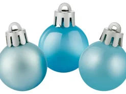 Weihnachtskugel-Set Kunststoff Ø 3 cm 9-teilig Eisblau