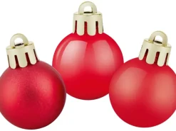 Weihnachtskugel-Set Kunststoff Ø 3 cm 9-teilig Rot