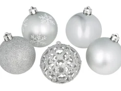 Weihnachtskugel-Set Kunststoff Ø 6 cm 25-teilig Silber