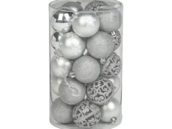 Weihnachtskugel-Set Kunststoff Ø 6 cm 25-teilig Silber