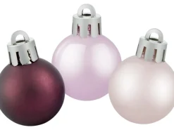 Weihnachtskugel-Set Kunststoff Ø 3 cm 9-teilig Pink-Lila