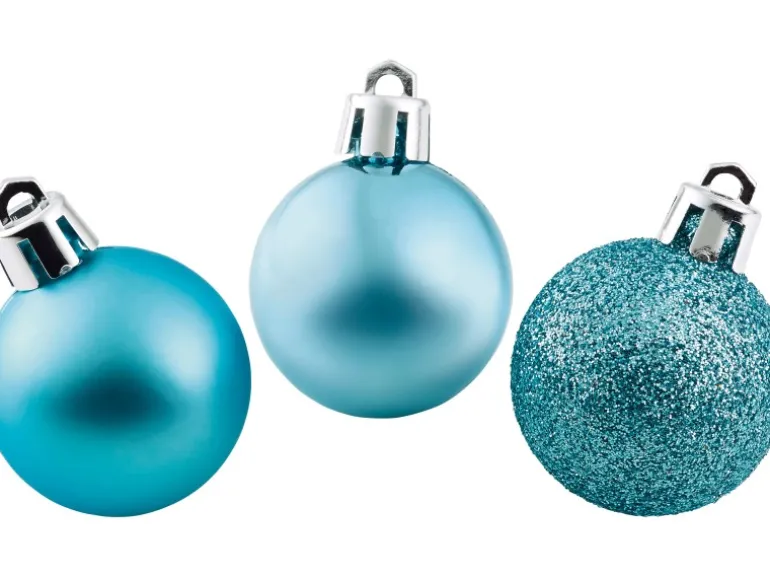 Weihnachtskugel-Set Kunststoff Ø 3 cm 9-teilig Eisblau