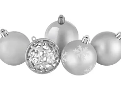 Weihnachtskugel-Set Ornament 25-teilig Ø 6 cm Silber