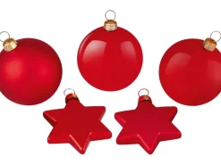 Weihnachtskugel-Set Sterne 50-teilig Rot