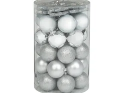 Weihnachtskugel-Set 50-teilig Silber