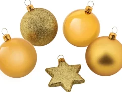Weihnachtskugel-Set 50-teilig Gold