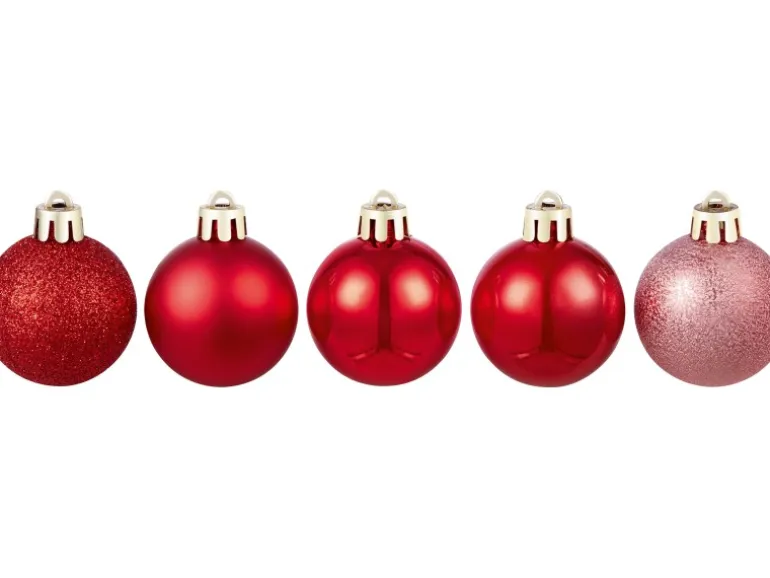 Weihnachtskugel-Set 30-teilig Rot 4 cm