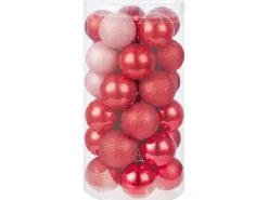 Weihnachtskugel-Set 30-teilig Rot 4 cm