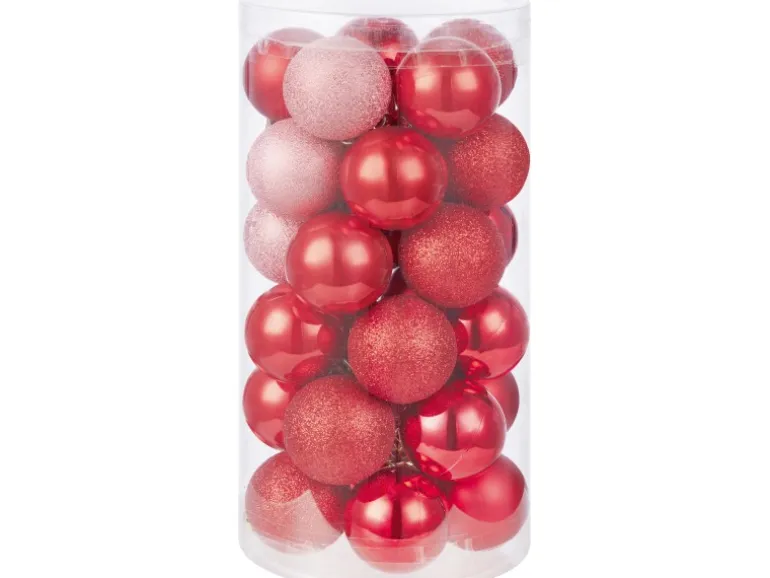 Weihnachtskugel-Set 30-teilig Rot 4 cm