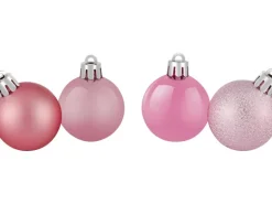 Weihnachtskugel-Set 30-teilig Ø 4 cm Rosa Glitzer-Matt-Glänzend
