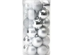 Weihnachtskugel-Set 30-teilig Silber