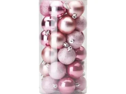 Weihnachtskugel-Set 30-teilig Rosa