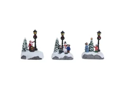 Weihnachtsszene Polyresin 98 x 57 x 120 mm Mehrfarbig 3-fach Sortiert