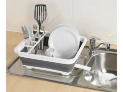 Wenko Geschirrabtropfständer faltbar Grau/Weiß