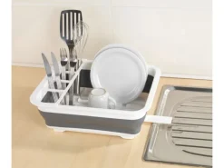 Wenko Geschirrabtropfständer faltbar Grau/Weiß