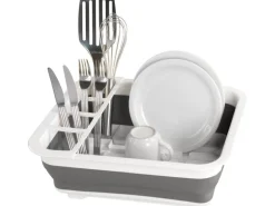 Wenko Geschirrabtropfständer faltbar Grau/Weiß