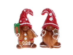 Wichtel Lebkuchenoptik 2-fach Sortiert 16 cm Braun-Rot