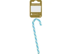 Zuckerstange zum Hängen Kunststoff 15 cm Hellblau-Weiß